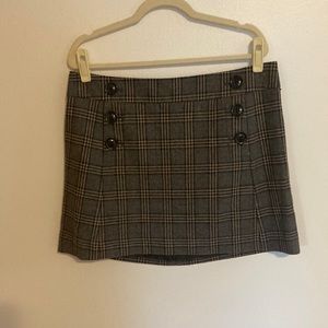 Plaid Wool Skirt